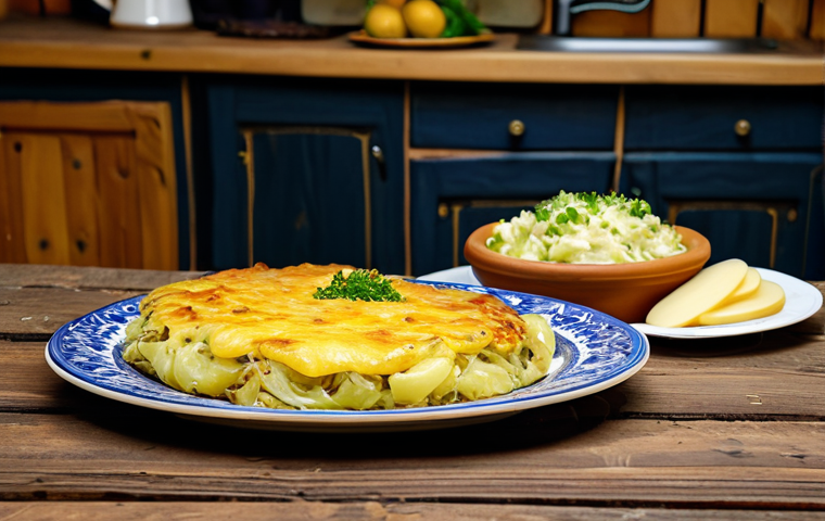 **

"A spread of Moldovan plăcinte filled with potato, cheese, and cabbage on a rustic wooden table. Background includes a cozy kitchen with traditional Moldovan decor. Family-friendly, safe for work, appropriate content, fully clothed setting. Perfect anatomy of the food, natural proportions, high-quality photography, professional."

**